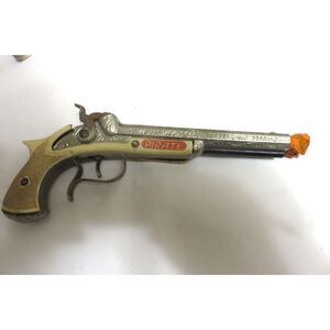 VINTAGE HUBLEY DOUBLE BARREL PIRATE PISTOL 50'S ERA USES CAPS
